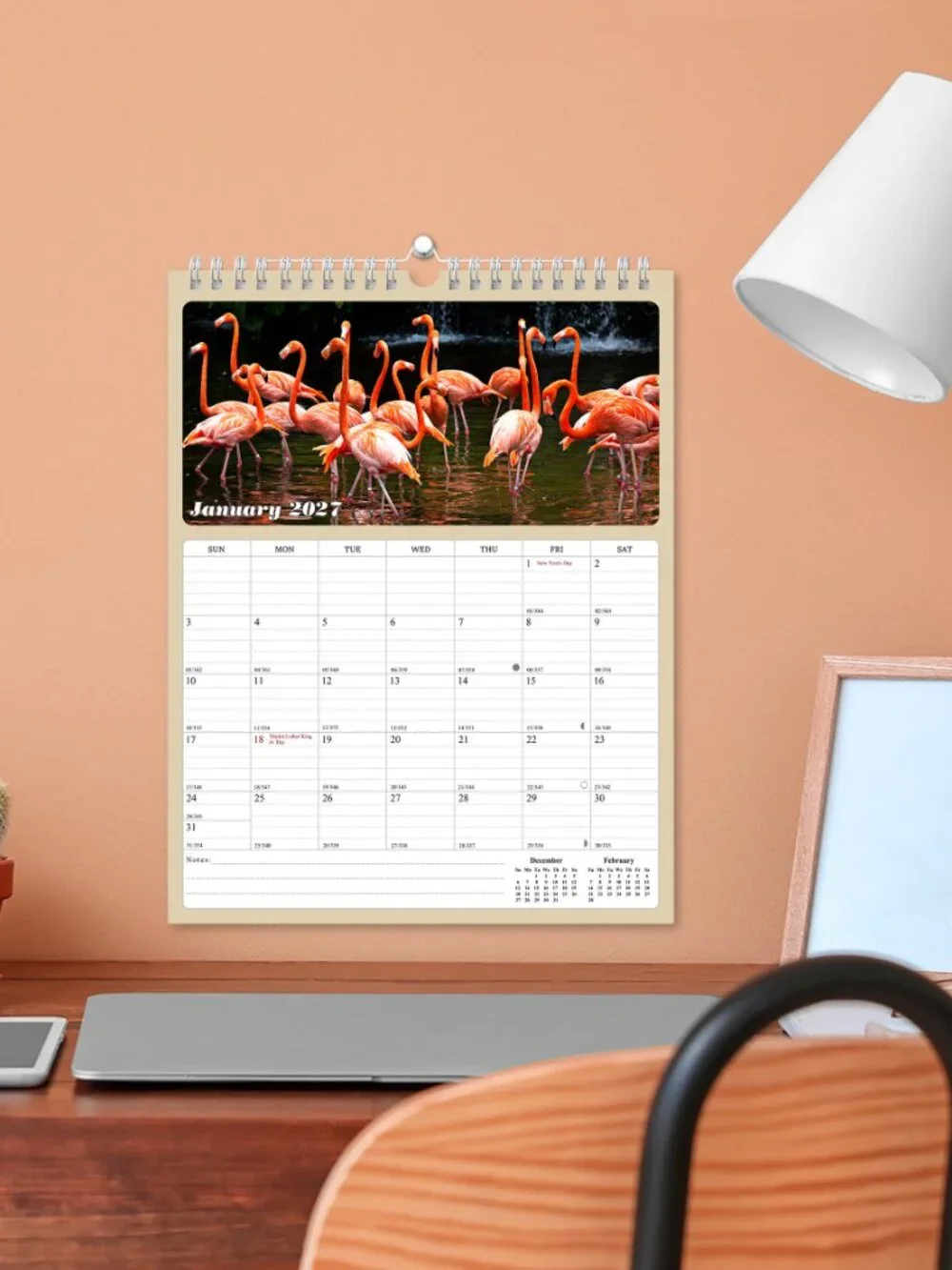 2027 Wall Calendar Spiral-bound Twin - 12 Months Planner 8.5